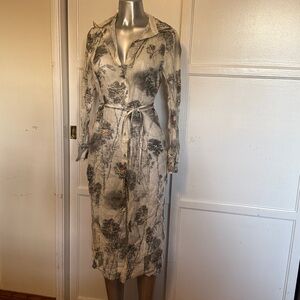 Zara Monochrome Abstract Shirt Dress